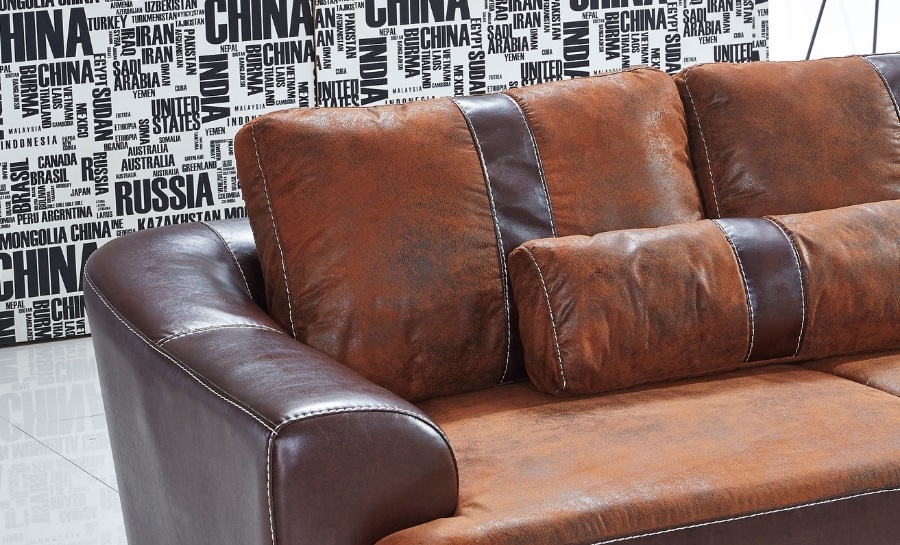 Suede/Leather Sofa Lounge Set